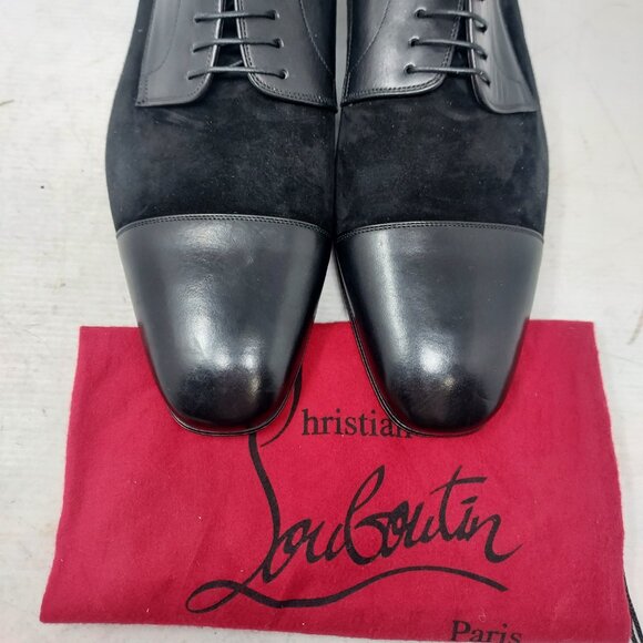 Christian Louboutin Black Leather Suede Daviol Derby MENS Shoe main image 10